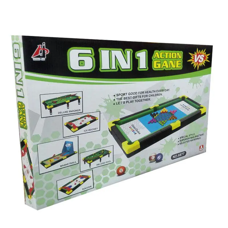 لوحة الألعاب 6 في 1، تجميعة الألعاب الكلاسيكية في صندوق واحد
