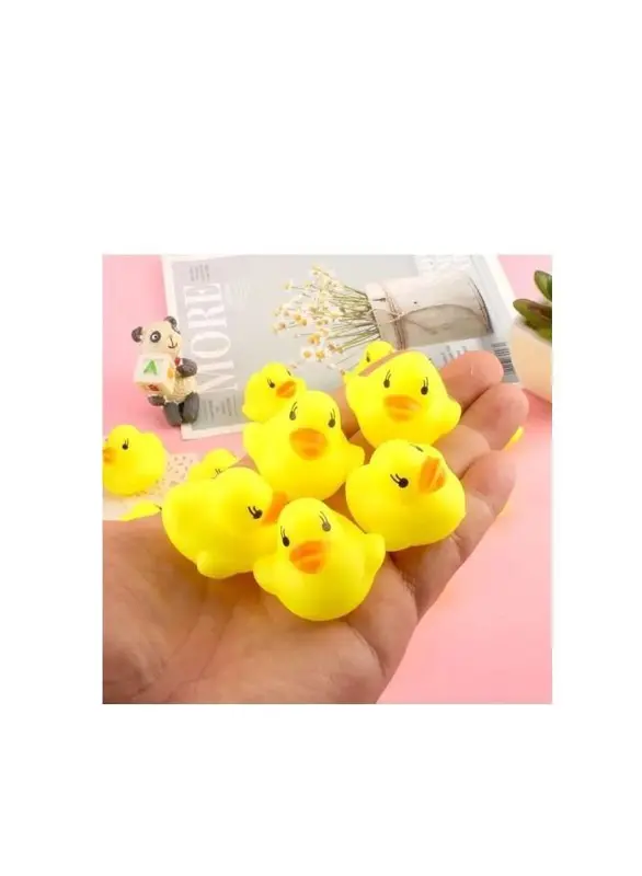 كيس بط مطاطي، 6 قطع بأصوات ممتعة لألعاب الاستحمام