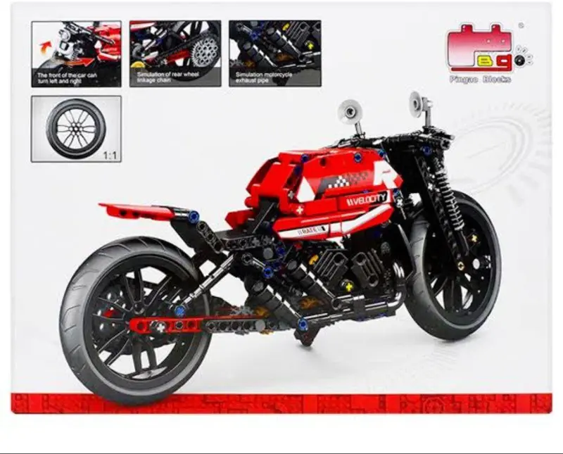 ميكانو دراجة السباق النارية، 566 قطعة تركيب بتفاصيل دقيقة ومقياس 1:18