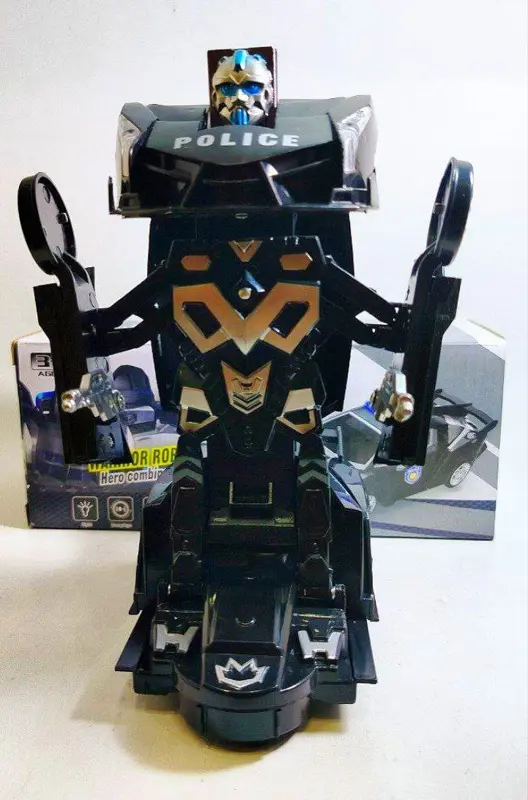 سيارة الشرطة المتحولة، لعبة 2 في 1 بصوت وإضاءة