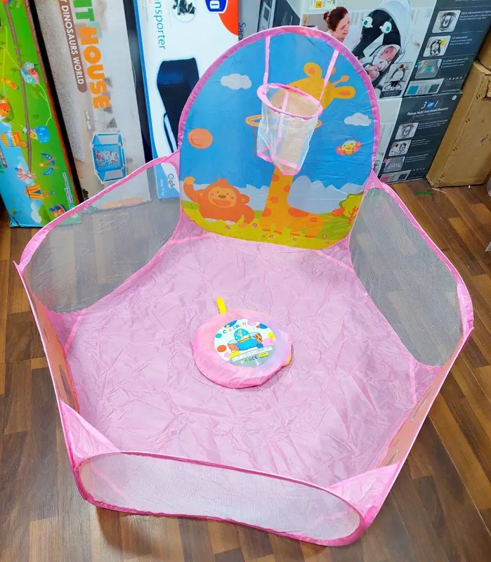 بيت الكور لعب أطفال مع شبكة سلة قابلة للطي