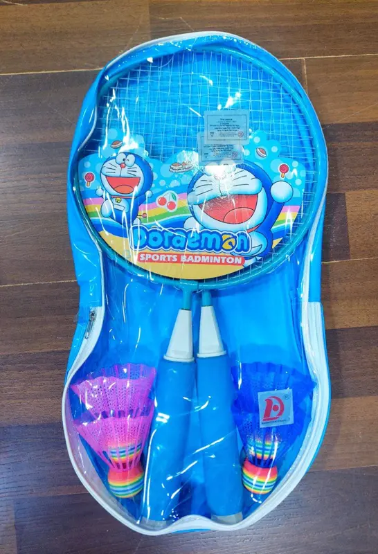 مجموعة مضرب تنس الريشة المعدنية مع كرات الريشة