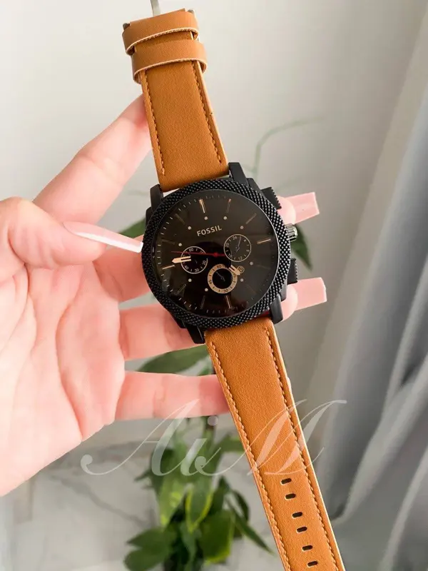 ساعة فوسيل أطلس جلد رجالي