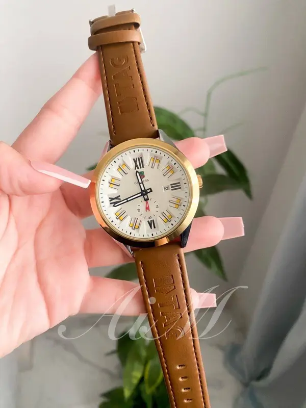 ساعة كاريرا جلد رجالي بالتصميم الجديد