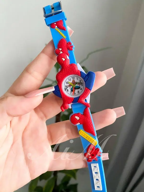 ساعة أطفال ديزني رابر زرقاء بشخصية اسبايدر مان