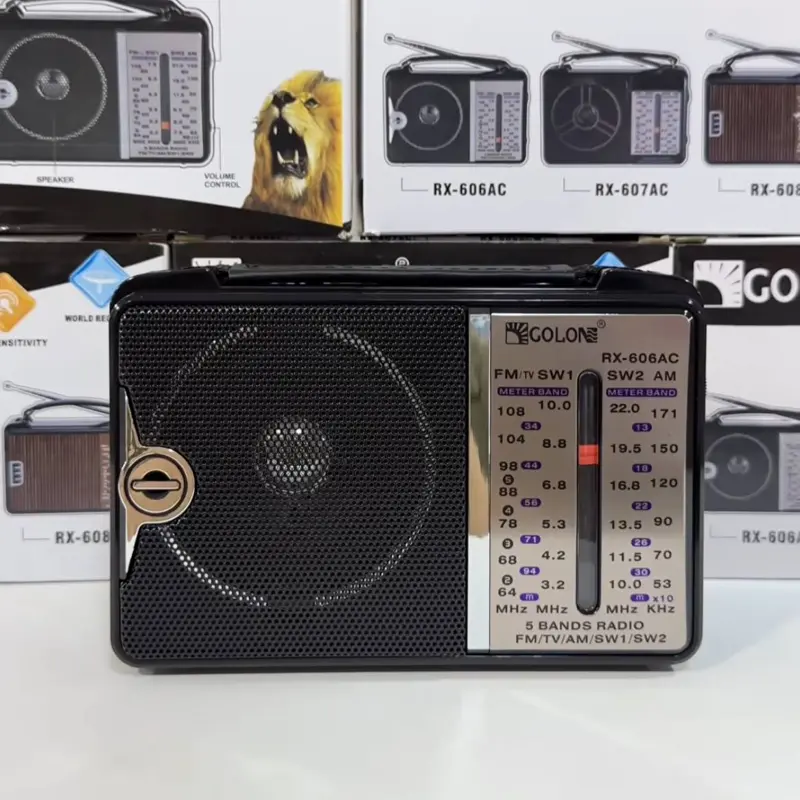 راديو "جولدن" المحمول متعدد الموجات بتقنية الصوت القوي والإرسال الفائق