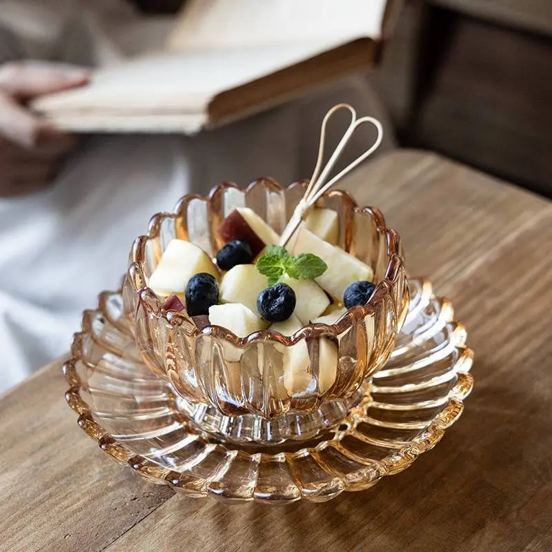 طقم الخشاف الكريستالي الفاخر "جولدن مايسترو" 12 قطعة بلون عسلي