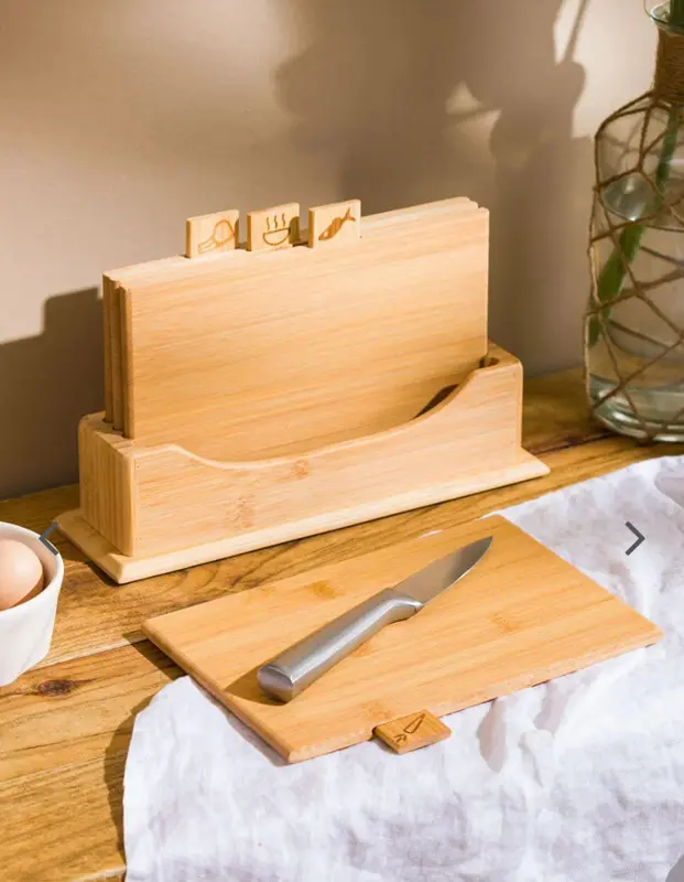 طقم ألواح التقطيع المنظم "فود سيفتي" 4 قطع مع ستاند وحامل