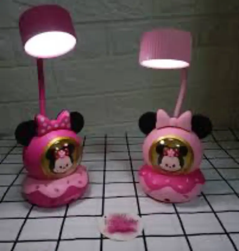 مصباح مكتب ميني ماوس وديزني تسوم تسوم الوردي المتعدد الوظائف