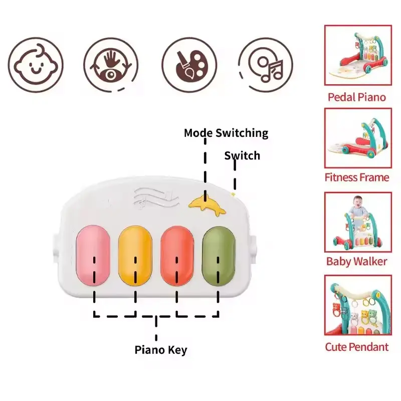 وكر الأطفال "3 في 1" مع سجادة بيانو تفاعلية