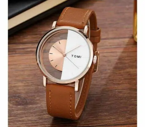 طقم ساعات "Tomi" الكابلز بتصميمها الفريد من نصفين وسوار جلد