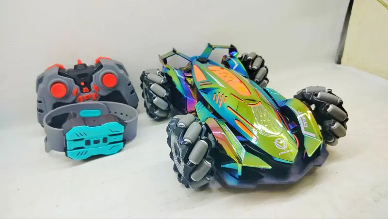 لعبة LELETAM RC بخاخ سيارة بسرعة عالية ومصابيح LED، مركبة على الطرق الوعرة 4WD