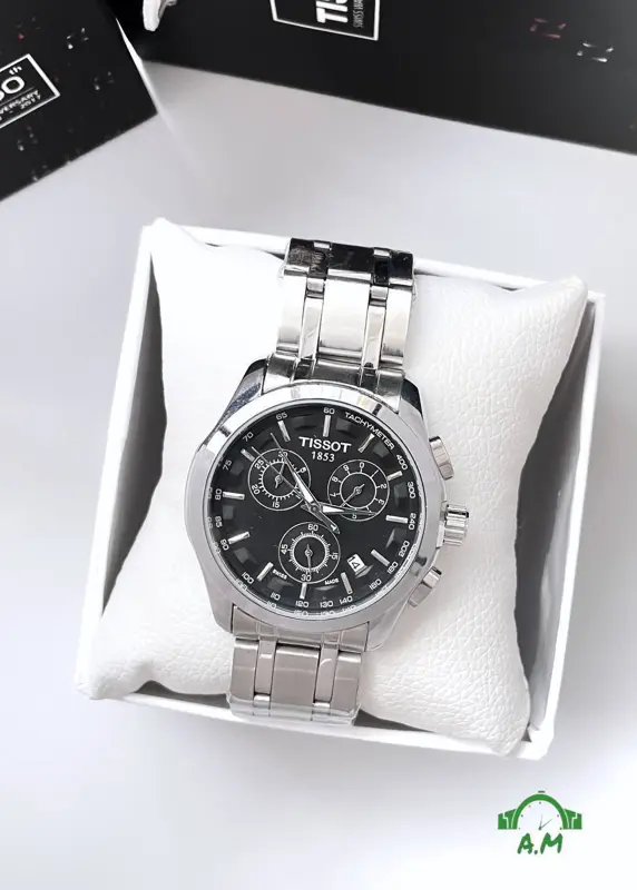 ساعة تيسوت رجالي فرست كوبي بعدادات كرونوغراف