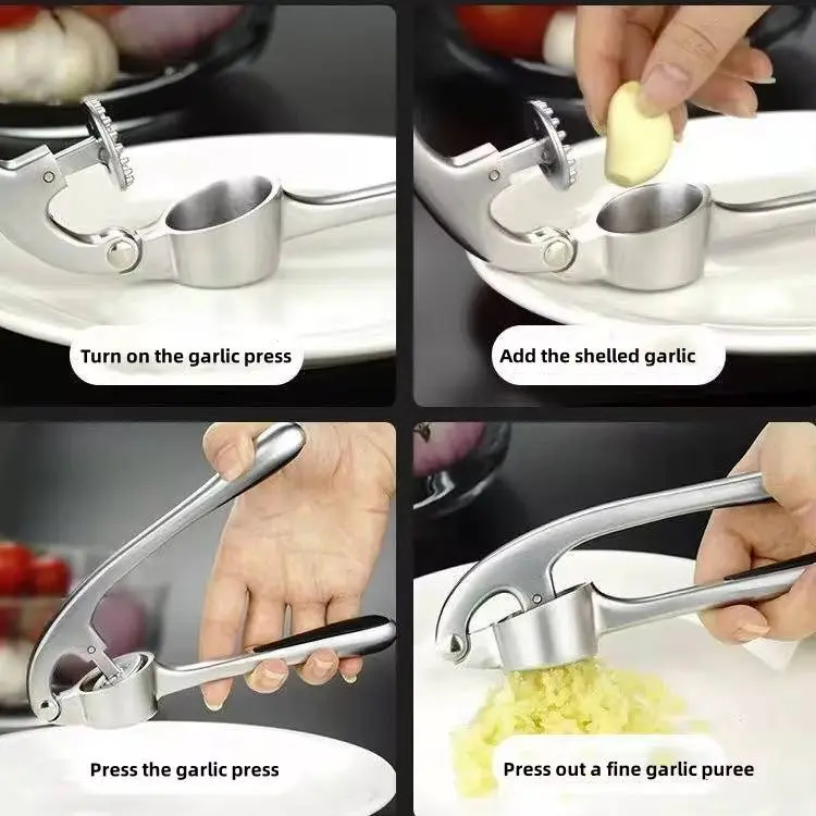 هراسة ثوم معدن بتصميم عملي