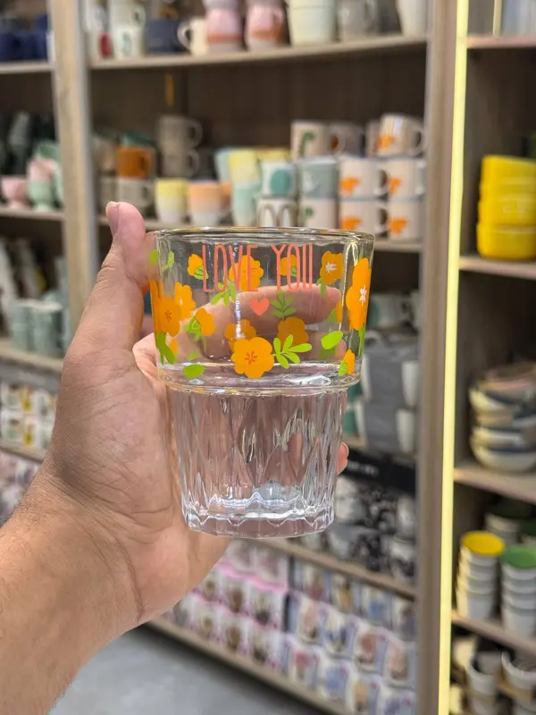 طقم أكواب زجاج "فلوري" 2 قطعة