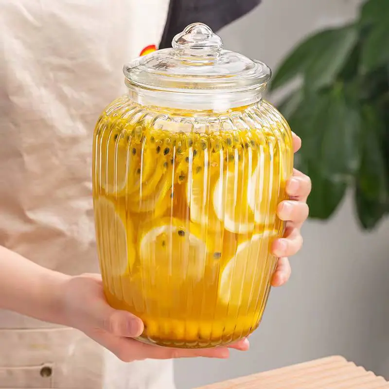 طقم برطمانات تخزين زجاج كريستال بومبيه بغطاء ضغط محكم (3 قطع)