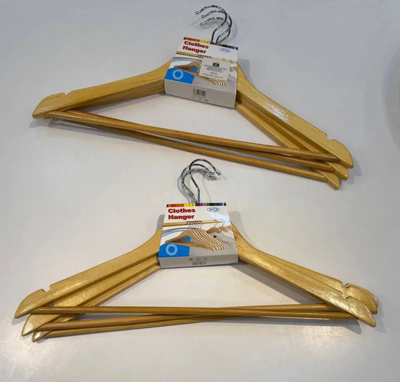 طقم شماعات موديل إيطالي فاخر 3 قطع خشب زان مقاس كبير