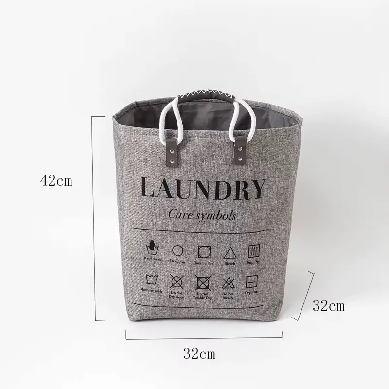 بوكس تخزين كتان فاخر بمقابض جلدية تحفة