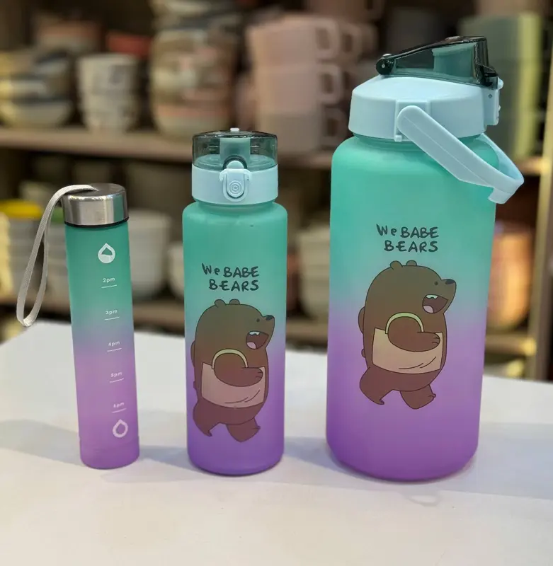 طقم زجاجات مياه باندا المدرجة الأنيقة