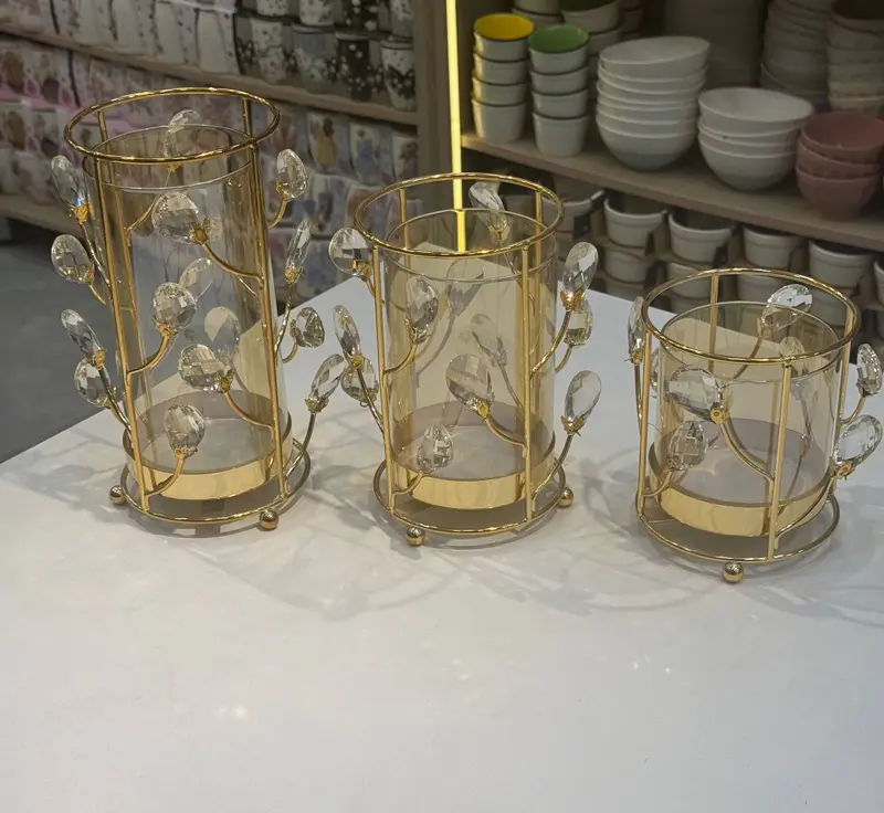 طقم شمعدان كريستال فاخر