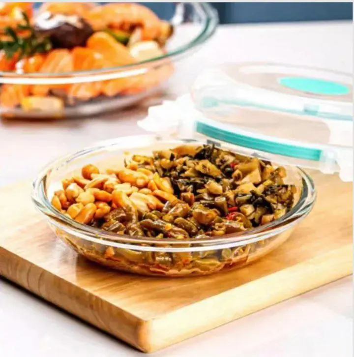 طقم أوعية بيركس مدورة 3 قطع (بأغطية محكمة للتهوية)