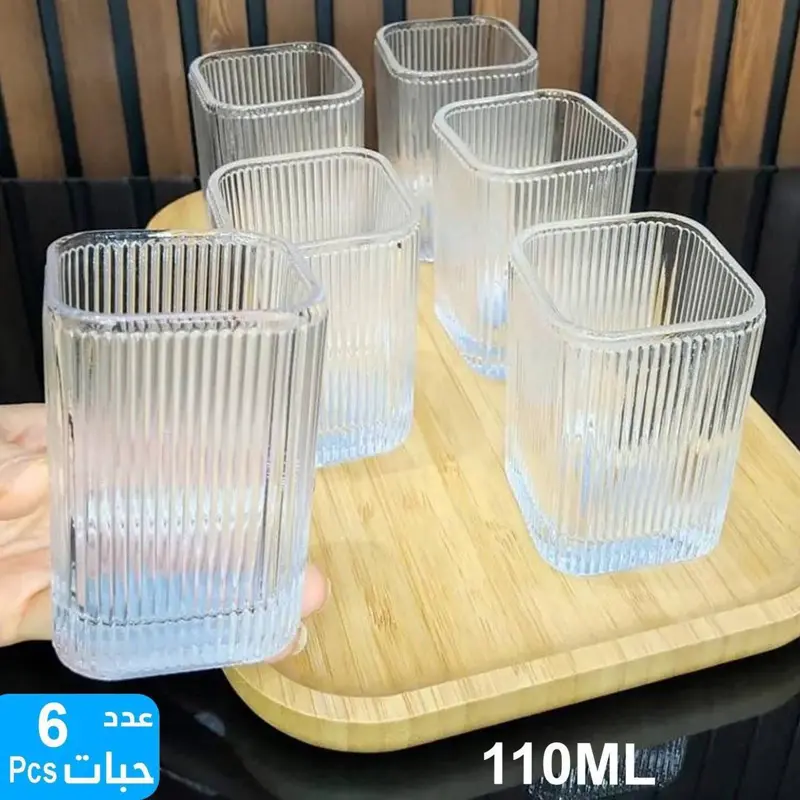 طقم شوب كريستال مضلع