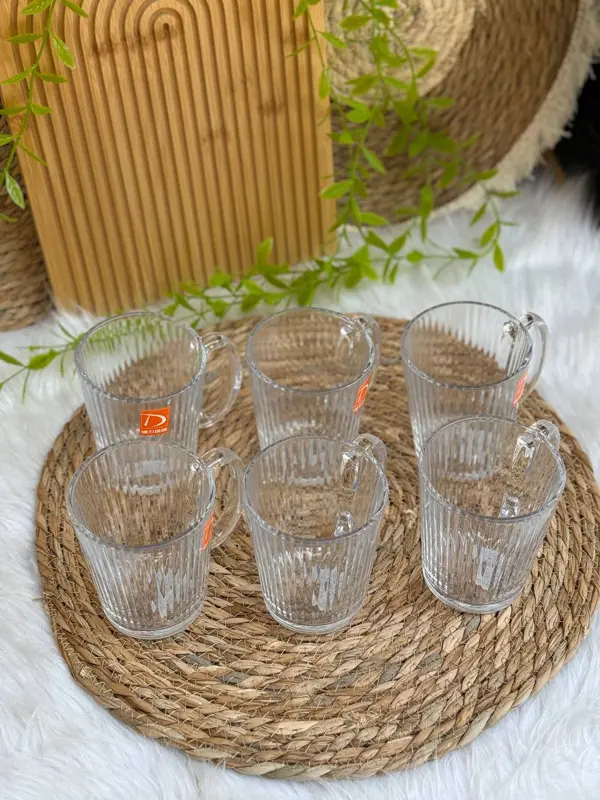 طقم مجات شاي بتصميم فني