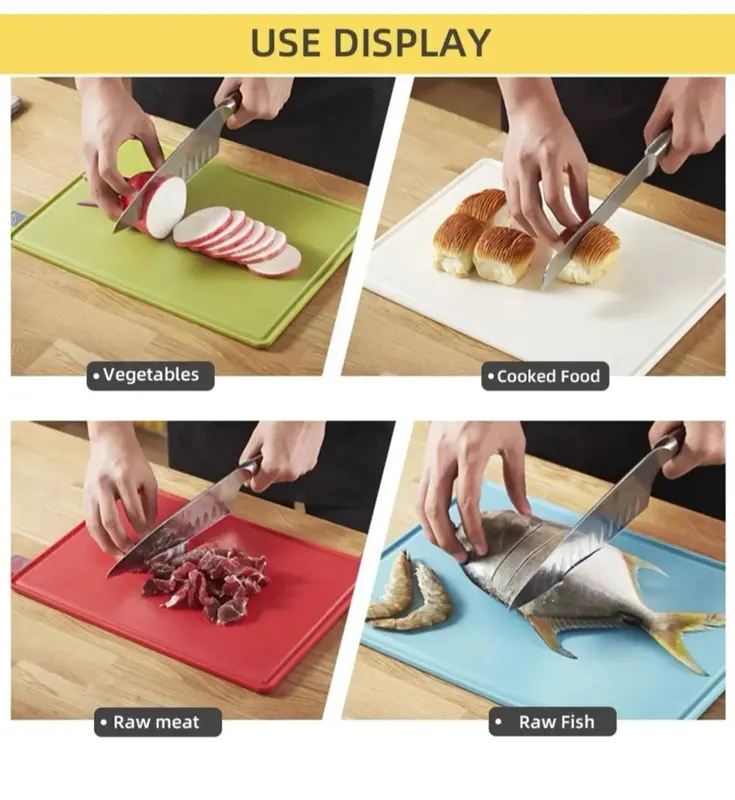 طقم ألواح تقطيع ملونة مع حامل