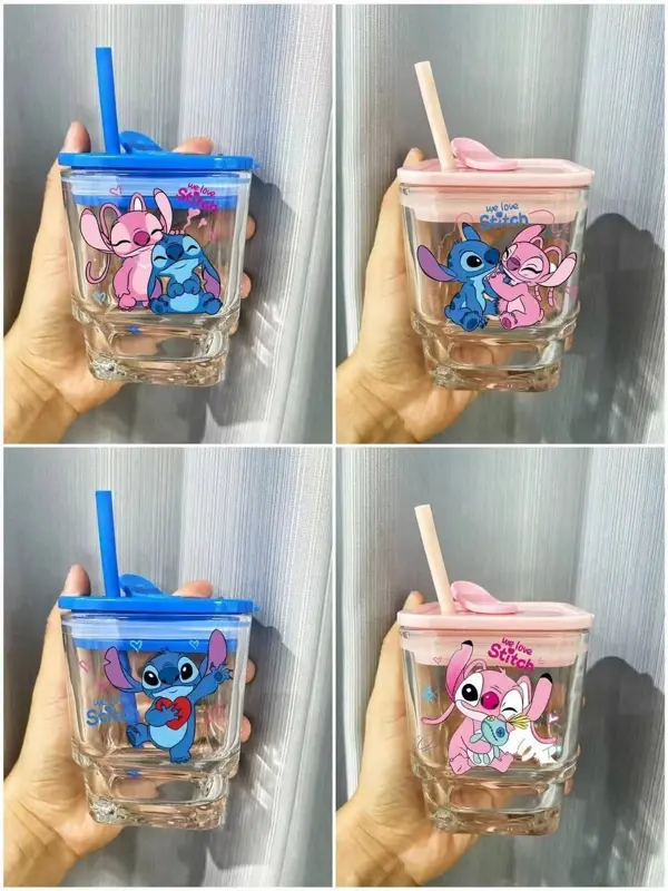 كوب زجاجي بتصميم شخصيات كرتونية: