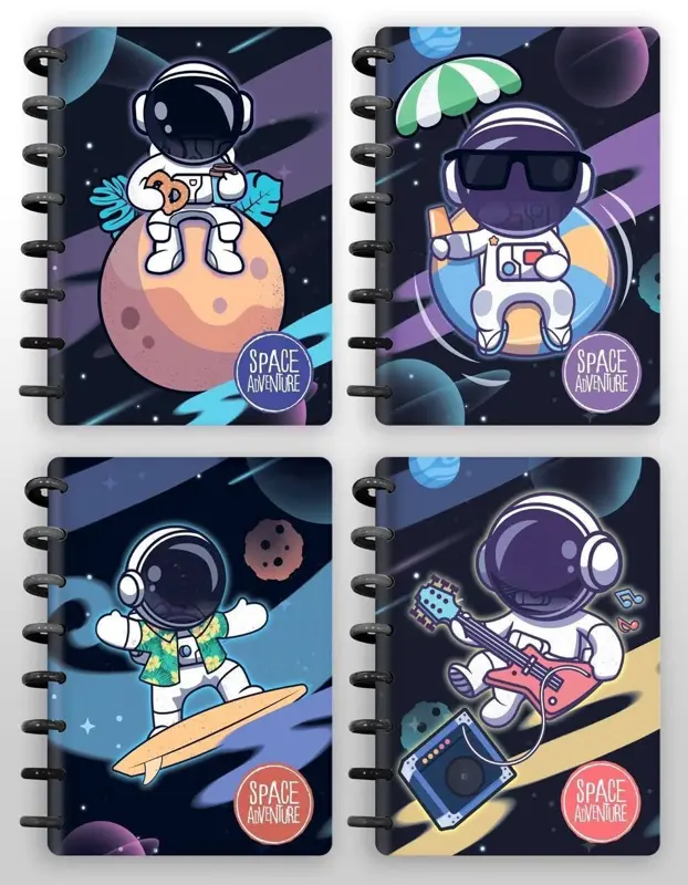 نوت بوك سلك بتصميم "مغامرة الفضاء"