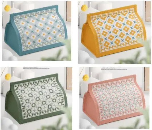 علبة مناديل جلد بتصميمات عصرية