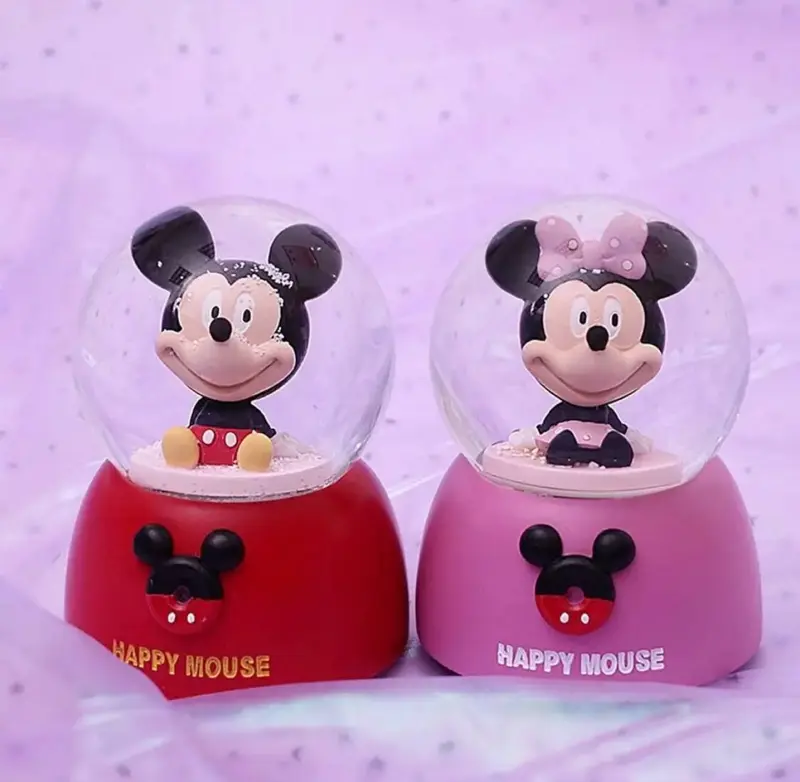 بلّورة تلج ميكي وميني ماوس الموسيقية المتحرّكة بالبطارية،
