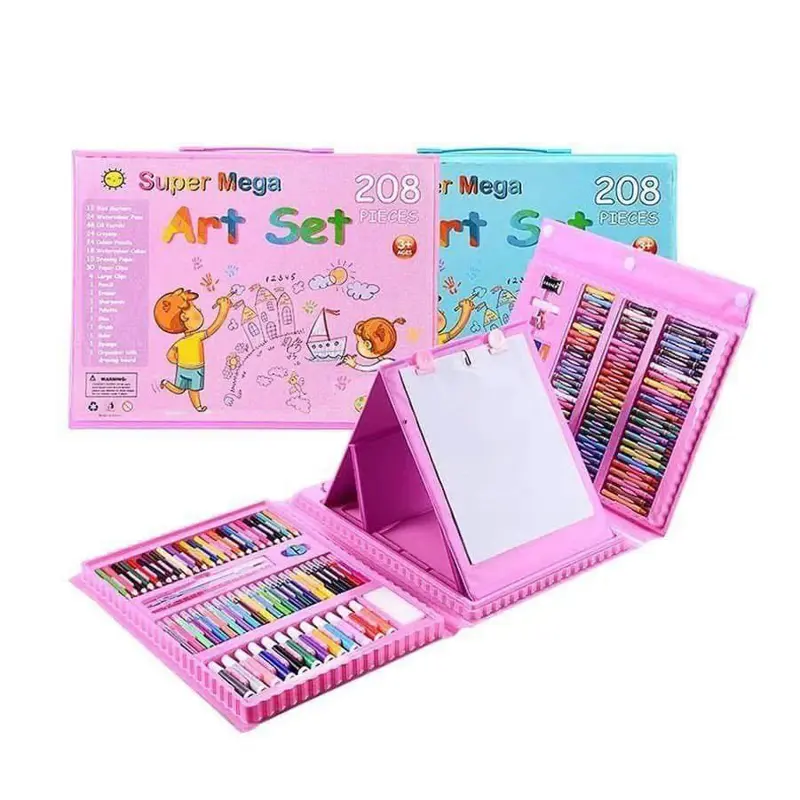 حقيبة الرسم المتكاملة 208 قطعة، استديو فني متكامل في متناول يدك