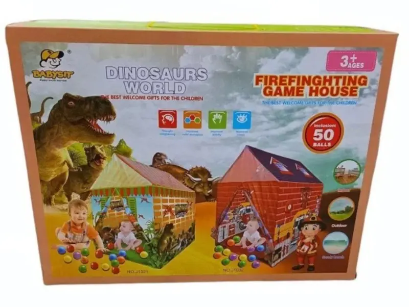 بيت اللعب الملون 2 في 1، خيمة مع 50 كرة لحفلات المرح