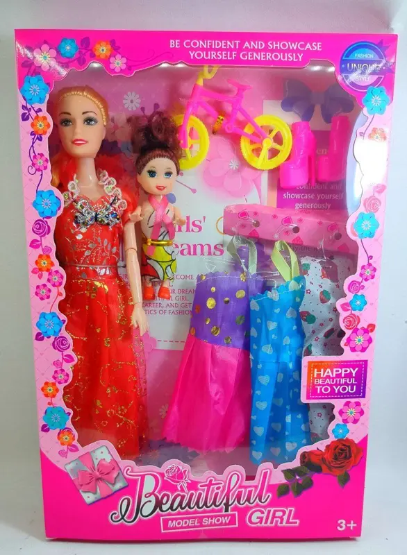 مجموعة دمية الأم والابنة، بشعر طويل ومفاصل متحركة