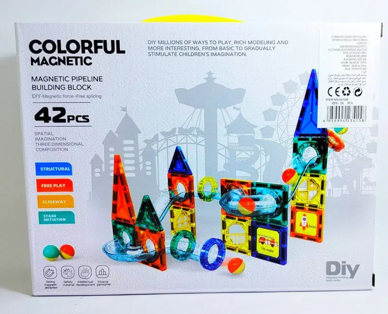 مكعبات التركيب المغناطيسية، 42 قطعة لتنمية الإبداع