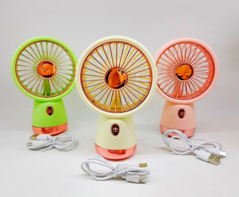 المروحة اليدوية الفاخرة، 3 سرعات مع شحن مدمج