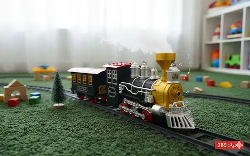قطار البخار الكلاسيكي، تجربة واقعية للأطفال بأصوات وإضاءة ودخان حقيقي