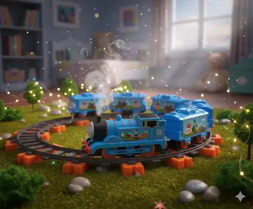 قطار توماس المتحرك، مجموعة بـ 3 عربات وخامة عالية الجودة