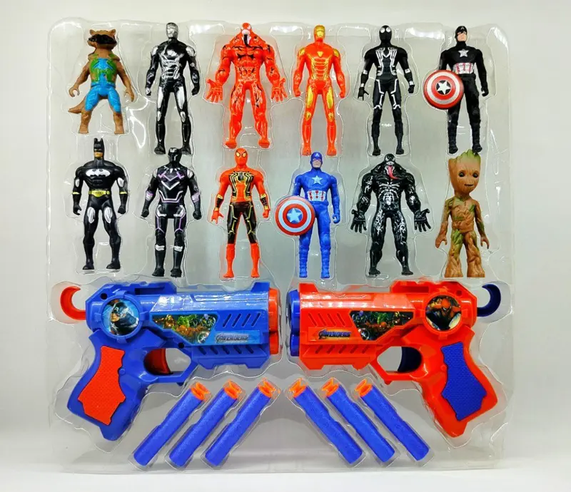 طقم الأبطال الخارقين، مجموعة كاملة من مجسمات ومسدسات