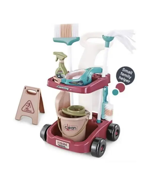 مجموعة أدوات التنظيف التفاعلية مع المكنسة الكهربائية اللعبة