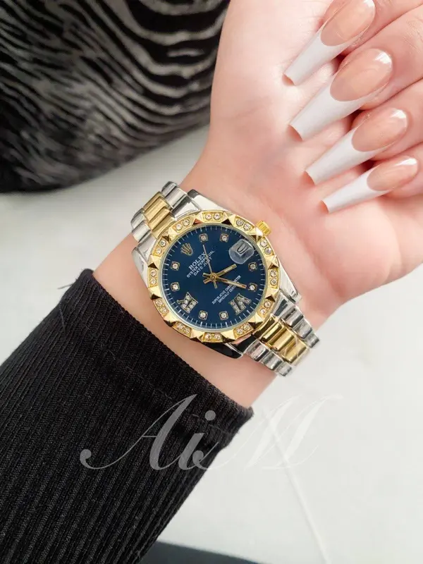 ساعة أنسيال بتصميم روليكس الكلاسيكية النسائية