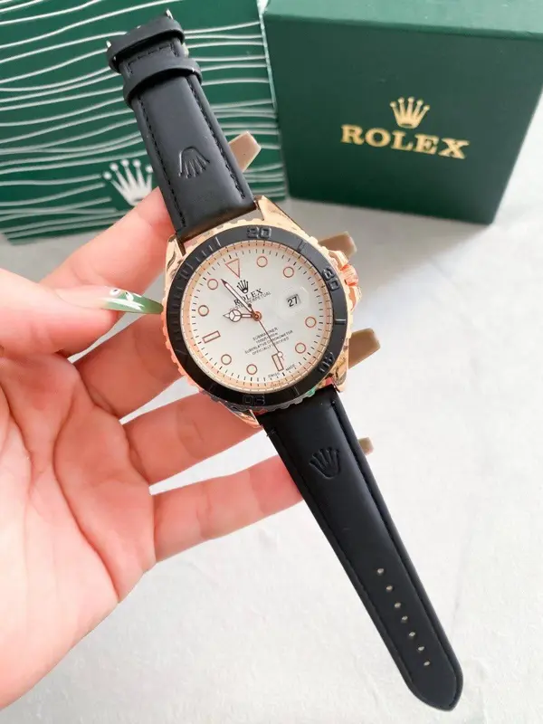 ساعة رولكس أدلر جلد رجالي