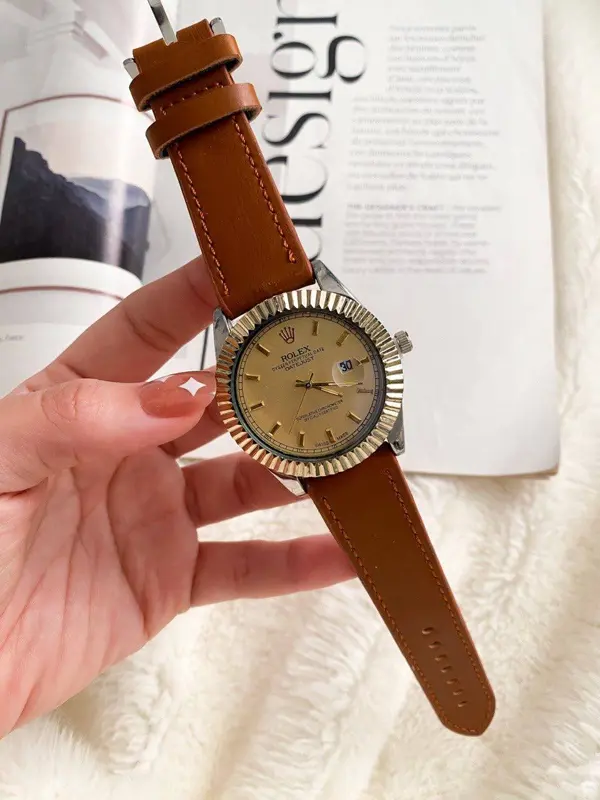 ساعة رولكس سفنكس جلد رجالي