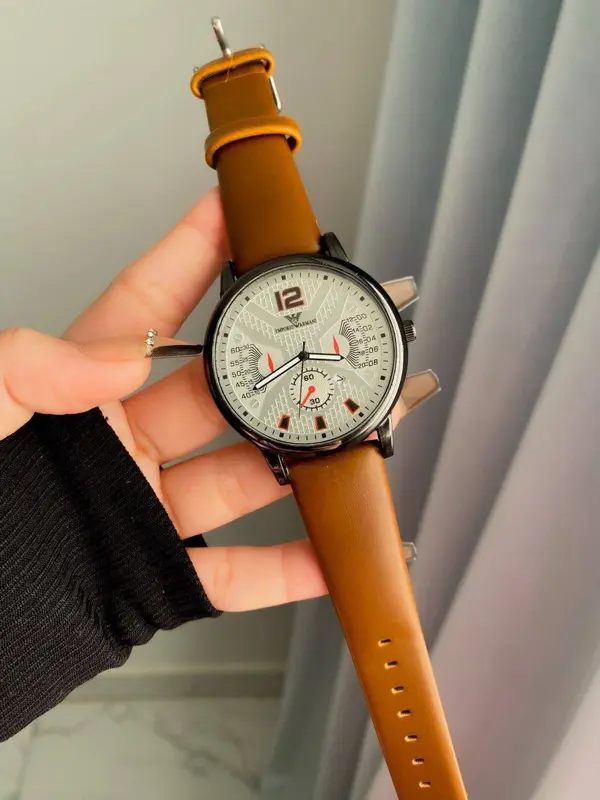 ساعة إمبريو أرماني أوريجينال جلد رجالي