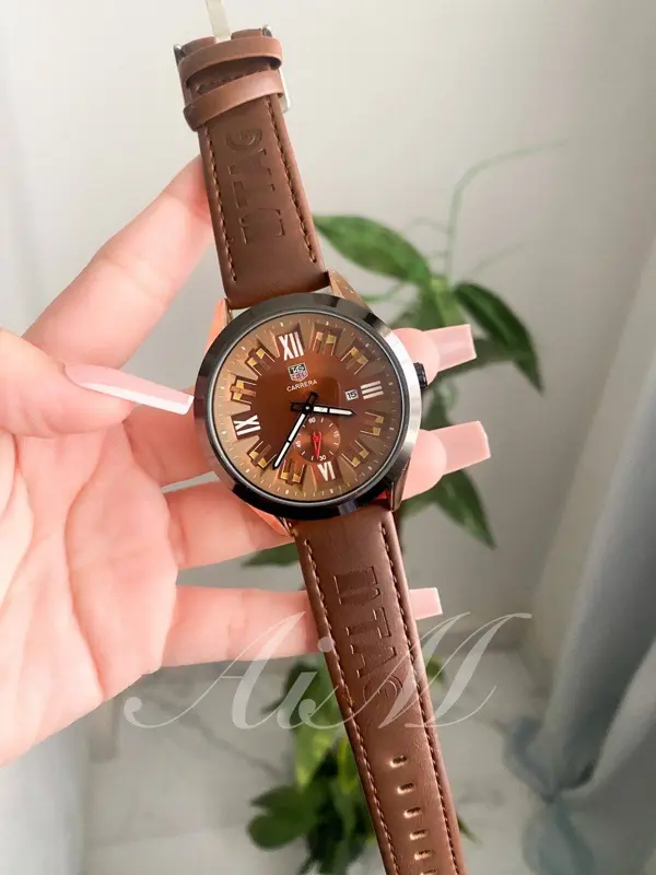 ساعة كاريرا جلد رجالي بالتصميم الجديد