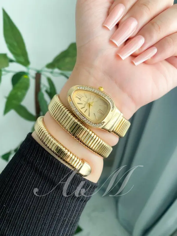 ساعة بولغاري سيربنتي الفاخرة ثنائية اللون حريمي