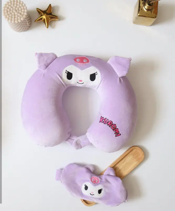 مخده رقبه "كيوت كوليكشن" وسادة رقبة وغطاء عين بتصميم كرومي والدببة