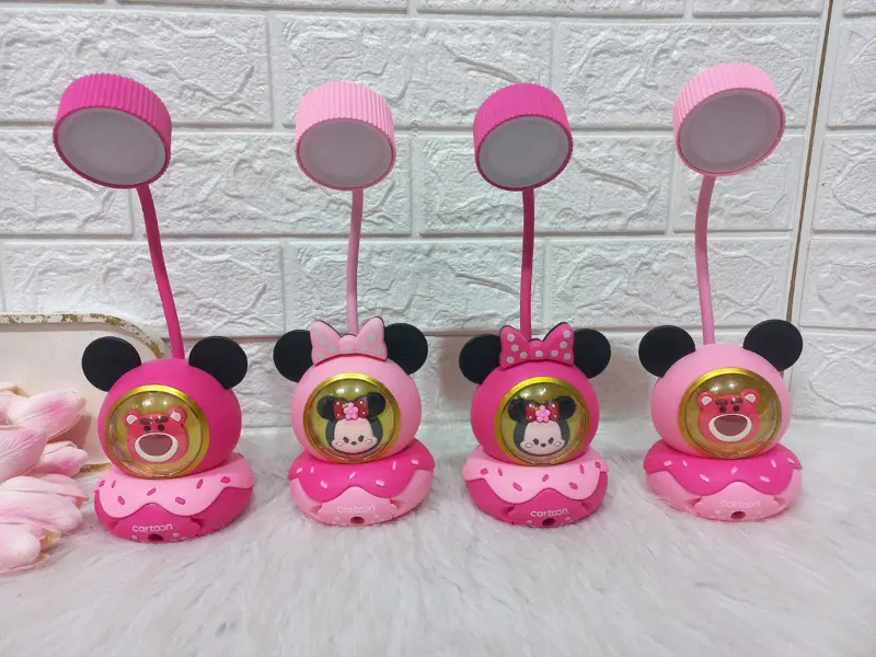 مصباح مكتب ميني ماوس وديزني تسوم تسوم الوردي المتعدد الوظائف