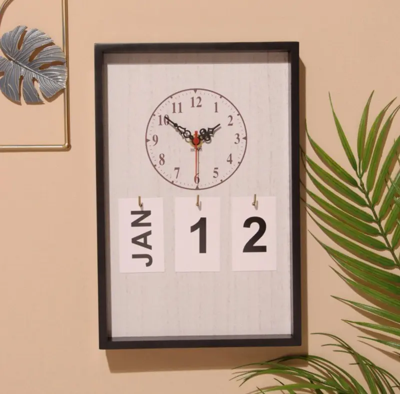 نتيجة "الزمن الأنيق" الخشبية الدائمة مع ساعة